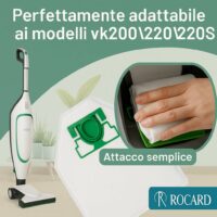 Sacchetti Compatibili per Folletto VK200 e VK220S – Confezione da 6, Microfibra Resistente, Antibatterici, Alta Filtrazione, Ricambi per Aspirapolvere Vorwerk - immagine 2