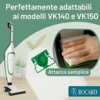 Sacchetti Compatibili per Folletto VK140 e VK150 – Confezione da 6, Microfibra Resistente, Antibatterici, Alta Filtrazione, Ricambi per Aspirapolvere Vorwerk - immagine 2
