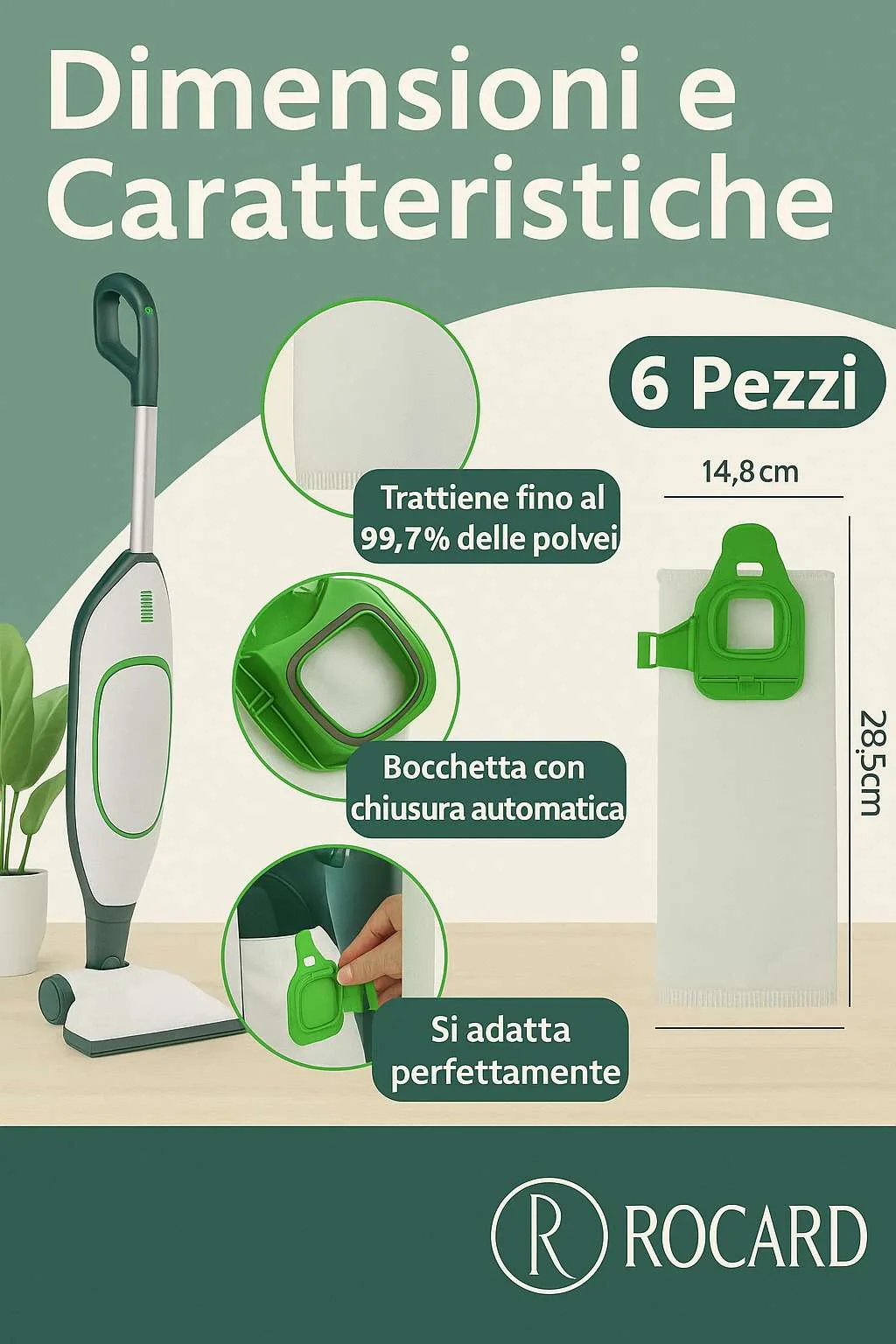Sacchetti Compatibili Folletto VK140/VK150 in Microfibra – Confezione da 6 Ricambi - immagine 3
