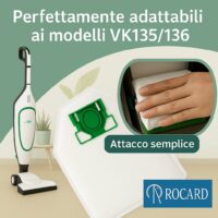Sacchetti Compatibili per Folletto VK135/136, 6 Pezzi, 5 Strati in Microfibra, Alta Filtrazione, Trattiene le Micropolveri - immagine 2