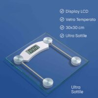 Rocard® – Bilancia Pesapersone Digitale, Display LCD, Vetro Temperato, 30x30 cm, Portata 150 kg, Ultra Sottile, Accensione Automatica, Colore Bianco - immagine 8