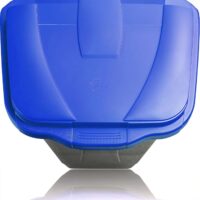 Mobil Plastic Bidone Differenziata 100L Grigio con Coperchio Blu - immagine 2