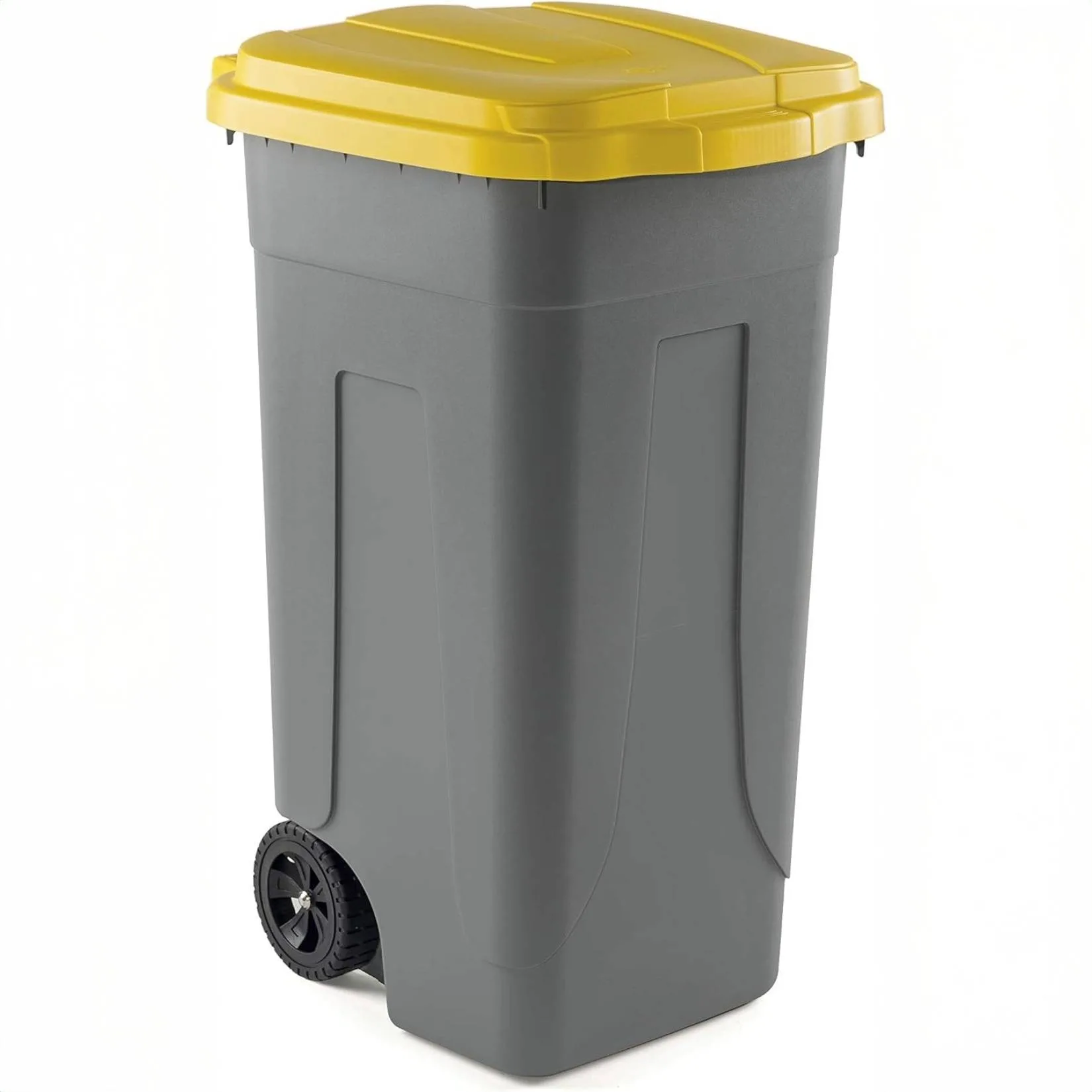 Mobil Plastic – Kit 4 Bidoni Raccolta Differenziata 100L con Ruote e Coperchi Colorati - immagine 4