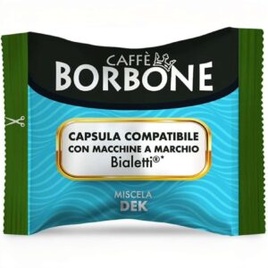 Capsule Caffè Borbone miscela decaffeinata compatibili Bialetti per espresso dal gusto leggero e aromatico