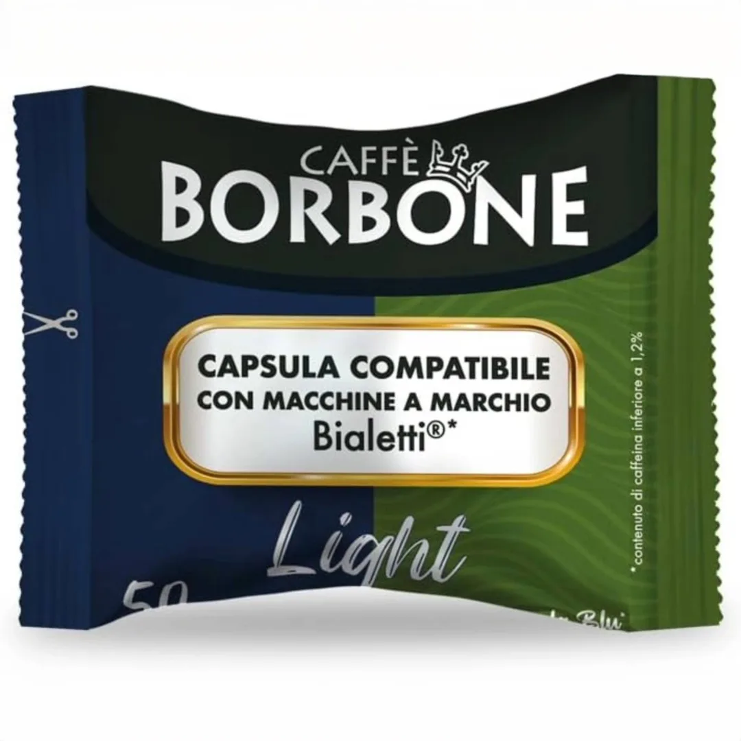 Capsule Caffè Borbone Light compatibili Bialetti con il 50% di caffeina in meno rispetto alla Miscela Blu