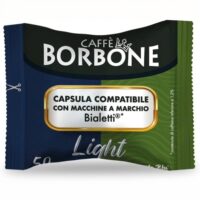 Caffè Borbone Light – Capsule compatibili Bialetti® ; 50% di caffeina in meno rispetto alla Miscela Blu