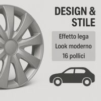 Copricerchi 16" Cora Alulook – Set 4 universali in ABS - immagine 4