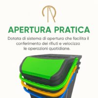 Set 3 Pattumiere Ecologic 35L – Raccolta Differenziata Ecoplast, Bidoni Colorati per Rifiuti - immagine 5