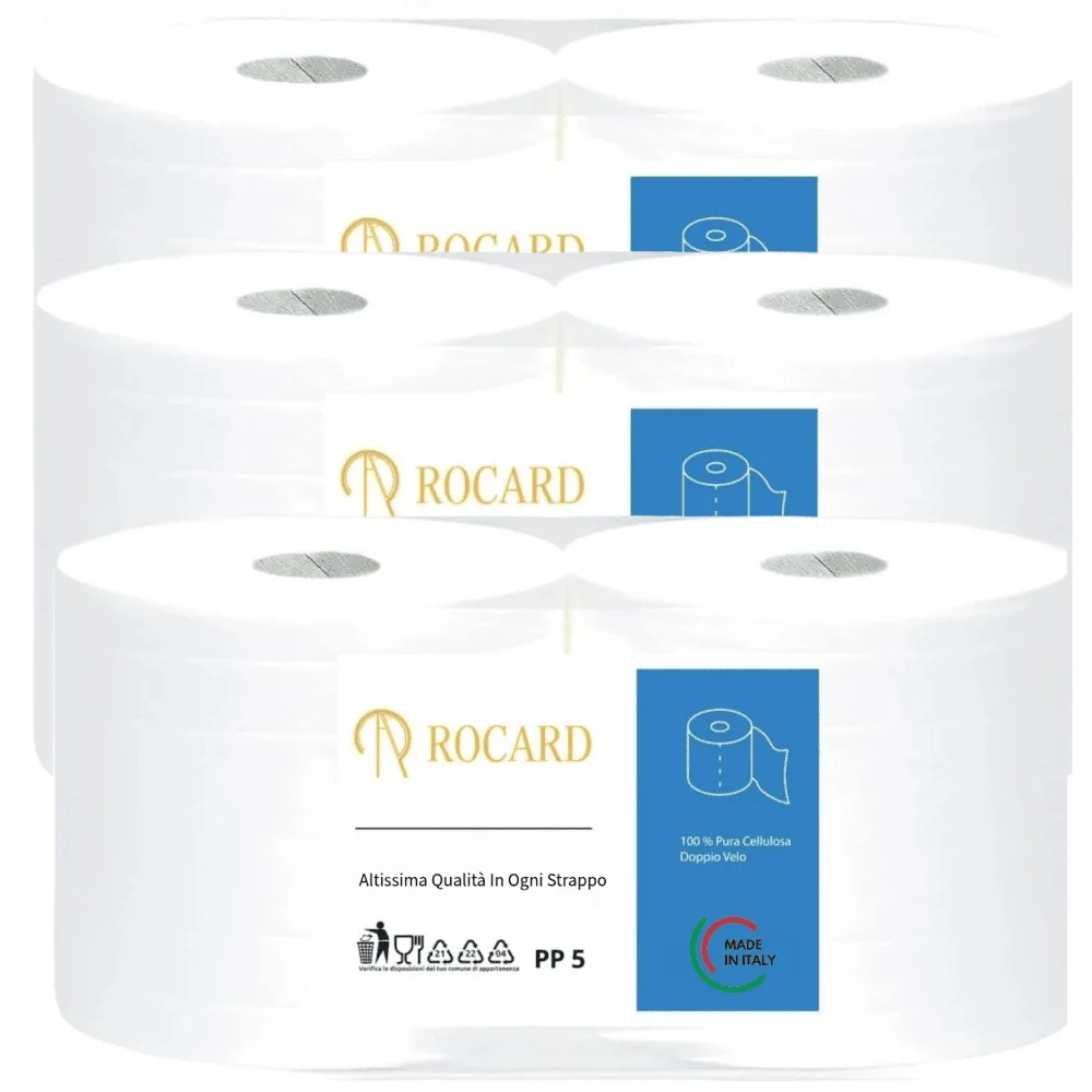 20943-jpg.webp Rocard® | 6 Rotoli Carta Asciugatutto 4800 Strappi – Extra Resistente 2 Veli Pura Cellulosa con Microgoffratura – Rotoloni Uso Alimentare, Casalingo e Industriale - immagine 1