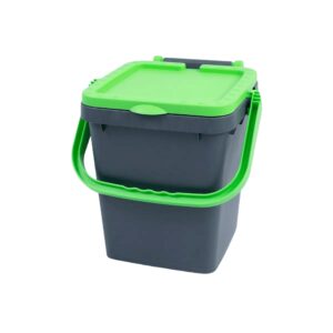 Pattumiera Ecoplast 20L verde in plastica riciclata per raccolta differenziata, Made in Italy