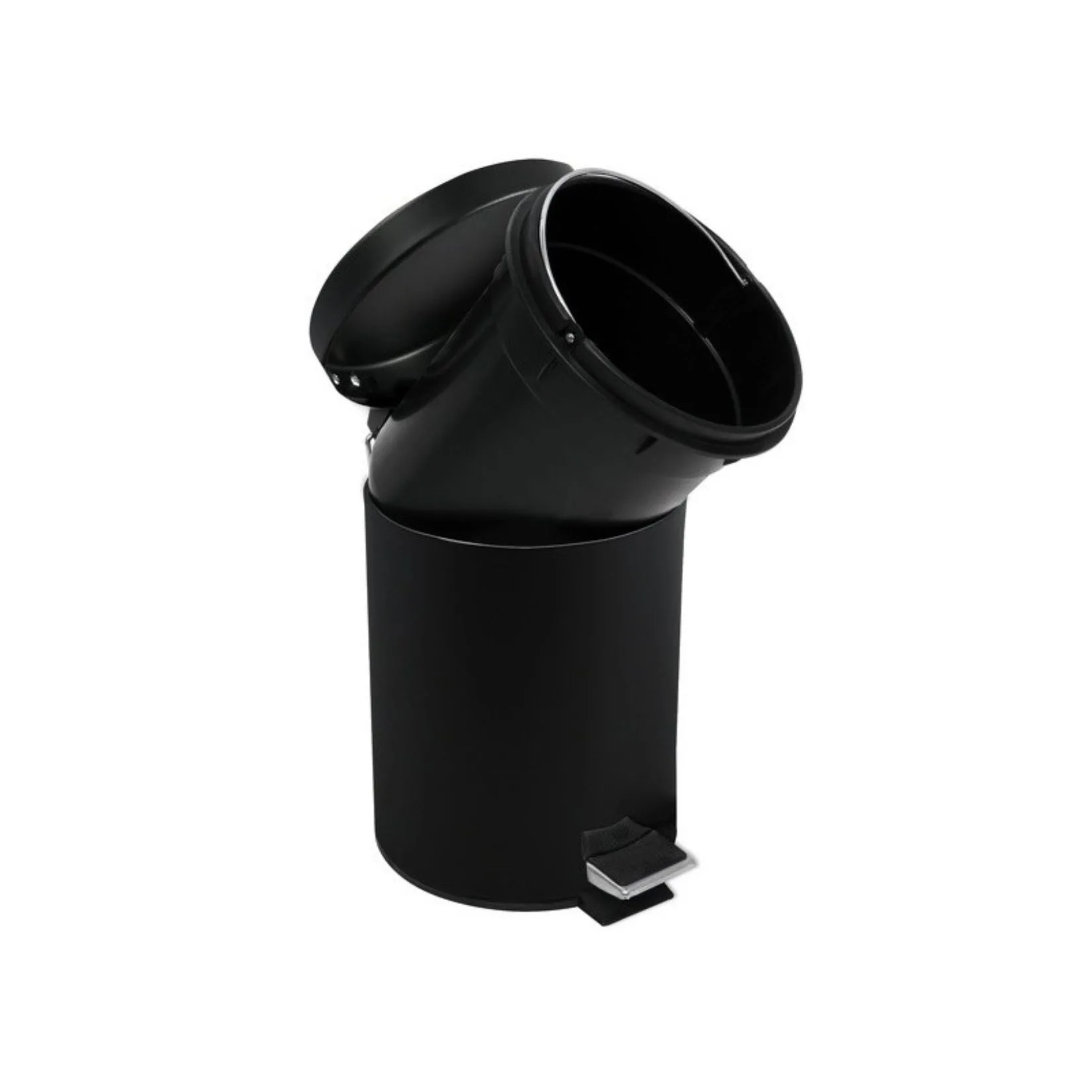 Msv –  Pattumiera Bagno 3L Nera – Cestino Cosmetici a Pedale in Acciaio Inossidabile con Secchio Interno Estraibile, Compatto ed Elegante - immagine 2