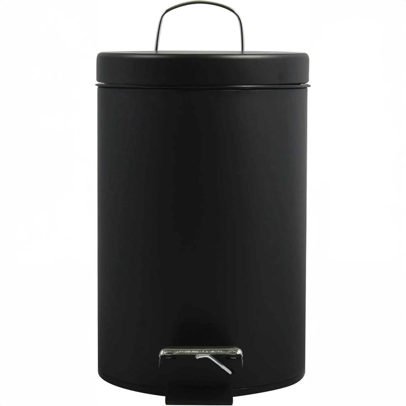 Msv –  Pattumiera Bagno 3L Nera – Cestino Cosmetici a Pedale in Acciaio Inossidabile con Secchio Interno Estraibile, Compatto ed Elegante - immagine 8