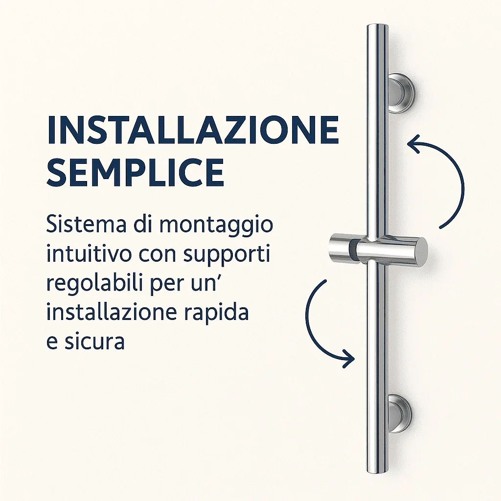 Feridas –  Saliscendi Plus 70 cm cromato regolabile - immagine 5