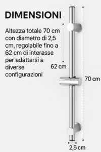 Feridas –  Saliscendi Plus 85 cm cromato regolabile - immagine 6