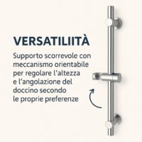 Feridas –  Saliscendi Plus 85 cm cromato regolabile - immagine 8
