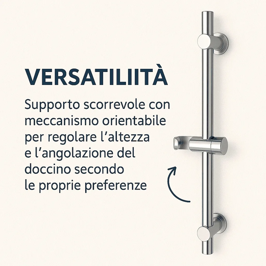 Feridas –  Saliscendi Plus 70 cm cromato regolabile - immagine 8