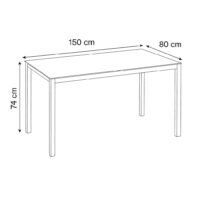 Tavolo da Giardino WENDY 150x80 cm in Ferro Sabbia con Piano in Vetro Temperato Weaving Glass, Tavolo Esterno per Terrazzo e Veranda - immagine 7