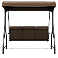 Dondolo 3 Posti Letto da Giardino  – Modello KATAY in Ferro Moka – Alta Qualità - immagine 3