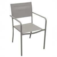 Sedia da Giardino da Esterno WENDY in Ferro e Textilene, Colore Sabbia, 54x55x86 cm, per Terrazzo Balcone e Patio