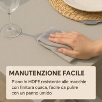 Tavolo da Giardino WENDY 150x80 cm in Ferro Sabbia con Piano in Vetro Temperato Weaving Glass, Tavolo Esterno per Terrazzo e Veranda - immagine 7