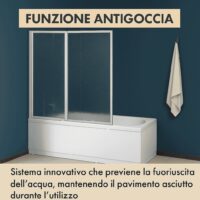Garofalo – Box Vasca Pieghevole 3 Ante 133-134 cm – Parete Sopravasca per Vasca da Bagno  – Antigoccia, Salvaspazio e Facile da Installare - immagine 3