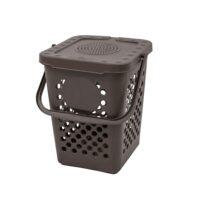 Pattumiera Forata Ecoplast per Raccolta Differenziata – Apertura a Libro, 80% Plastica Riciclata, Marrone, Resistente per Interni ed Esterni