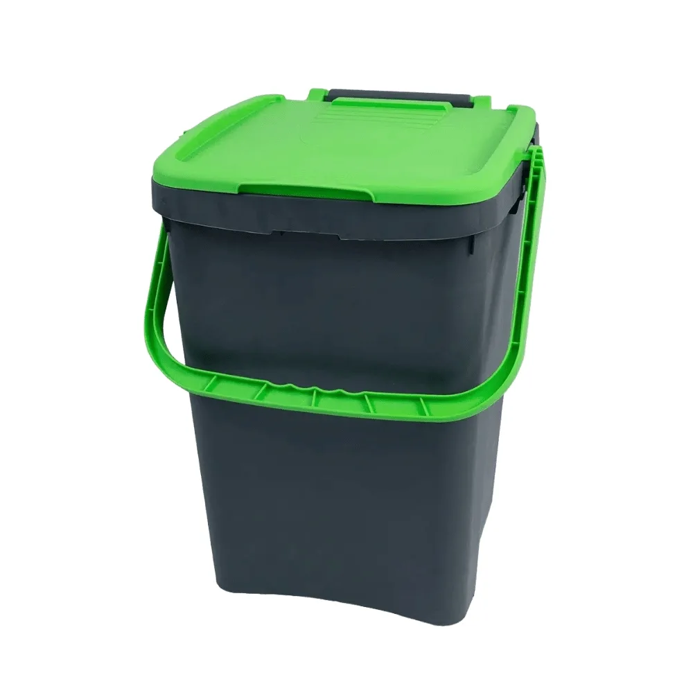 Ecoplast Bidone Raccolta Differenziata 50L Verde – Pattumiera in Plastica Riciclata, 43x41x54, Made in Italy - immagine 1