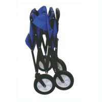 Carrello Pieghevole da Trasporto Mod. CAR 80x50x90 cm – Struttura in Ferro con Telo in Poliestere e Ruote Grandi Ø12 cm, Carrello Portapacchi Salvaspazio per Giardino, Campeggio e Spiaggia - immagine 2