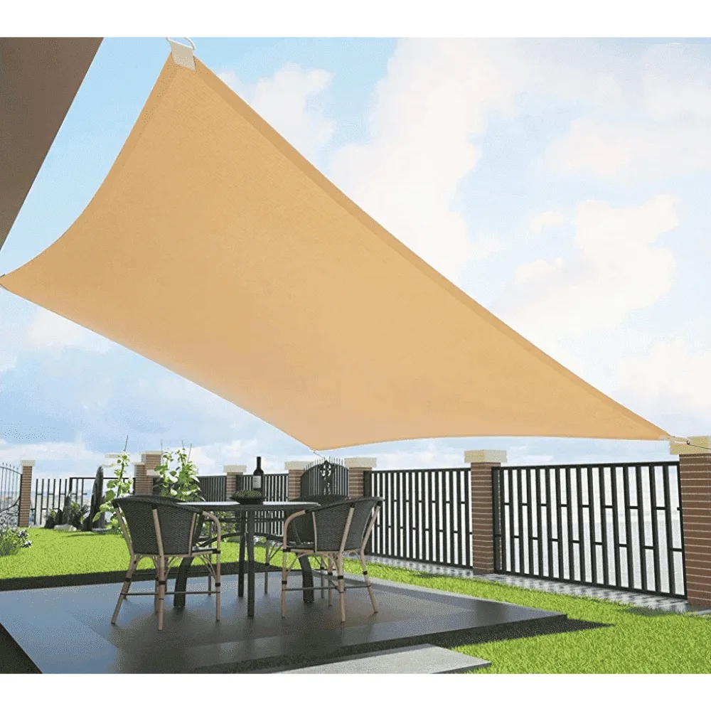 21138-jpg.webp Telo Ombreggiante Quadrata 5x5 m Ecru in Poliestere 180 g – Vela Parasole da Giardino con Corda e Connettori, Ideale per Terrazzo, Balcone e Patio - immagine 1