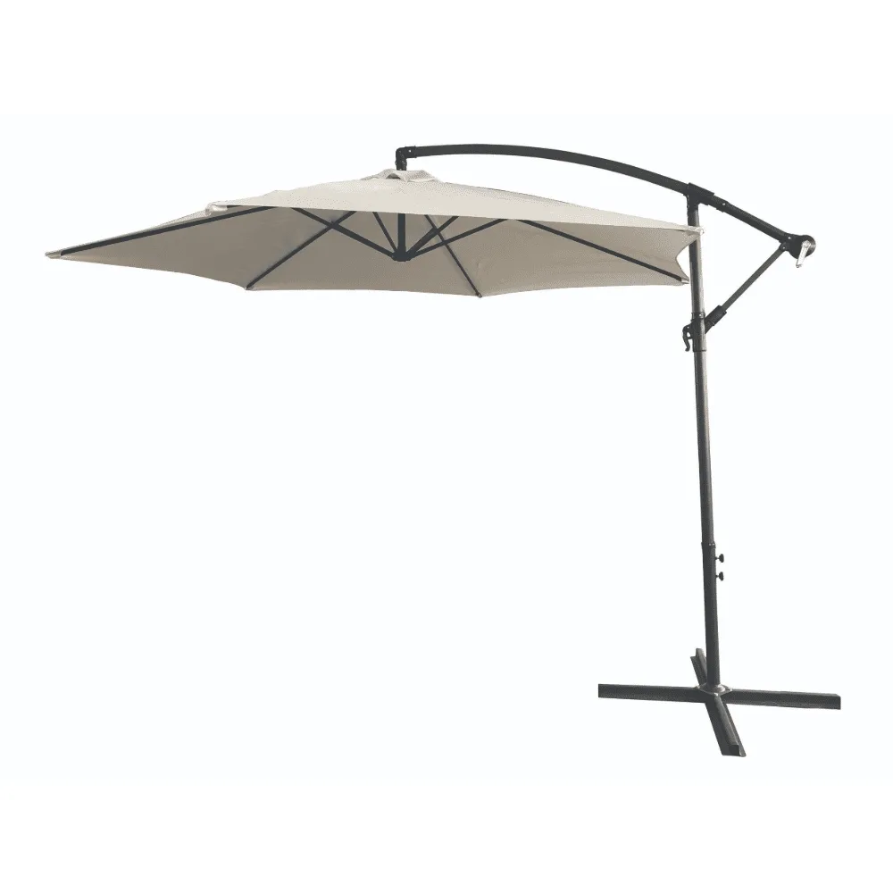 21140-jpg.webp Ombrellone a Braccio BANANA Ø 3 m Decentrato da Giardino – Palo in Ferro Antracite, 6 Stecche, Apertura a Manovella, Telo in Poliestere 160 g Verde con Airvent per Terrazzo e Patio - immagine 1