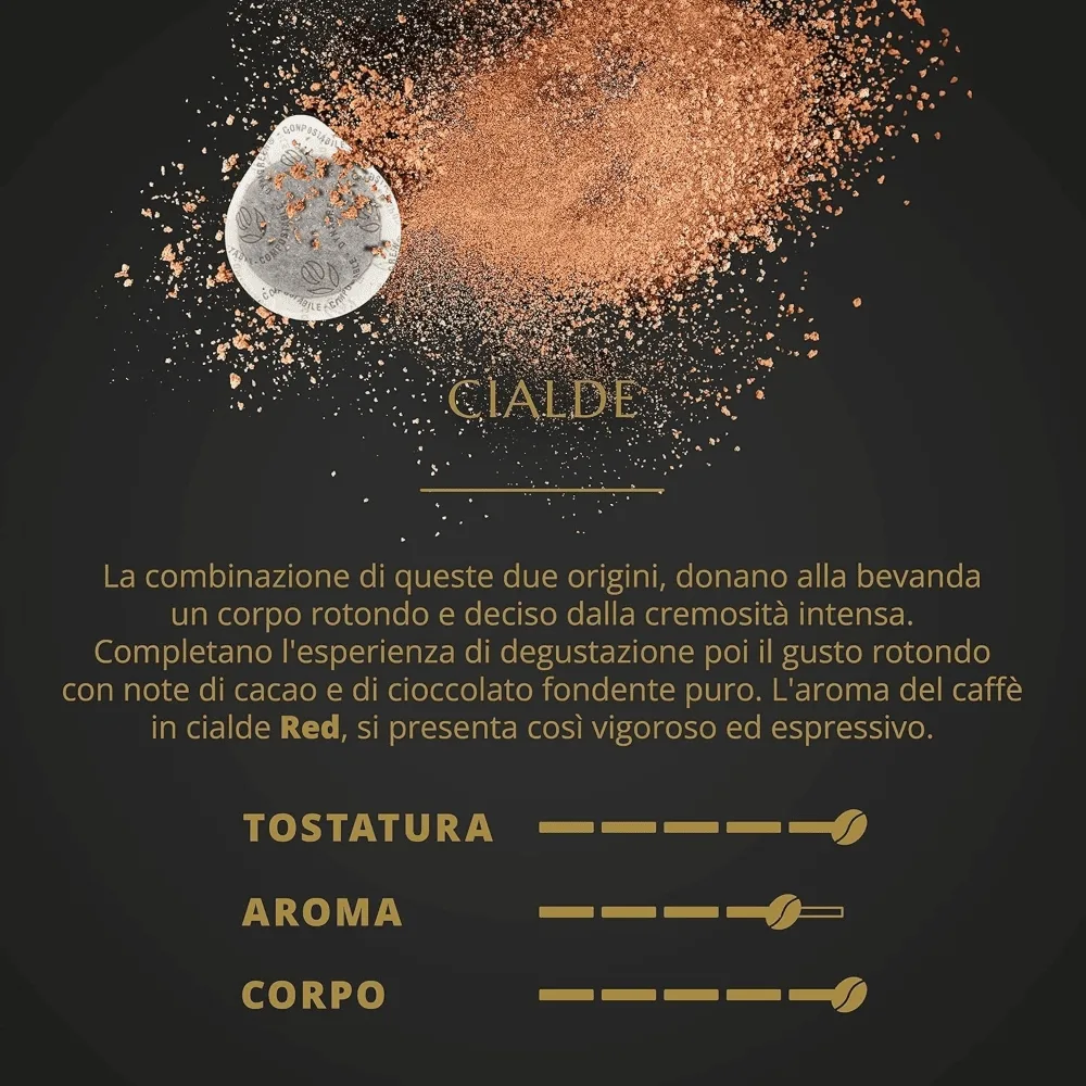 Tostini Caffè Espresso Red –  Cialde – Miscela Robusta e Arabica con Note di Cacao e Cioccolato Fondente, Cialde Caffè Monodose in Carta Filtro Made in Italy - immagine 6