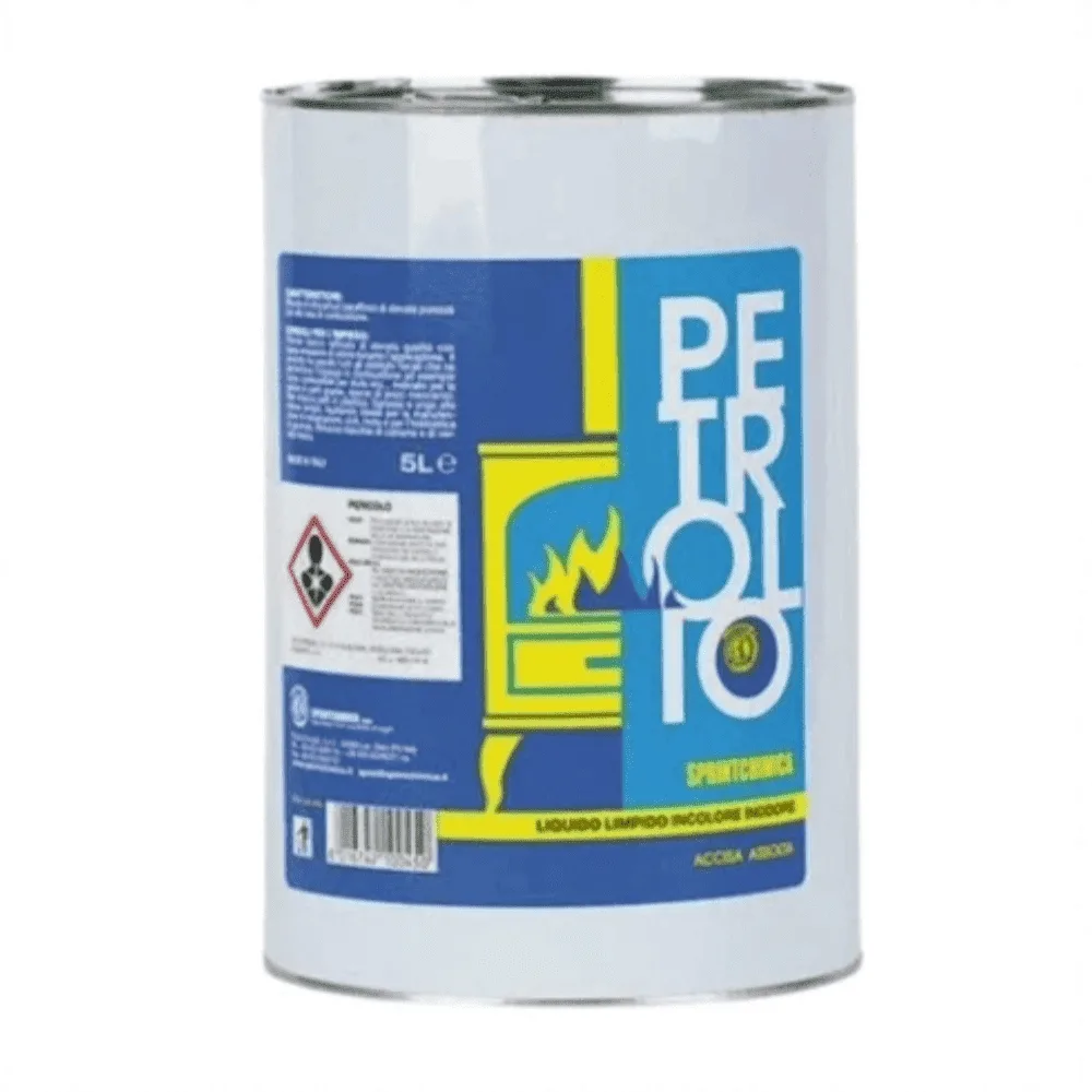 Petrolio Bianco Lampante 5L – Sgrassatore Tecnico per Officina e Settore Grafico Tanica da 5 litri di Petrolio Bianco Lampante, sgrassatore e smacchiatore tecnico per catene moto, carburatori e pulizie meccaniche.