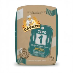 Sacco Farina Caputo Tipo 1 5 Kg, farina di grano tenero con germe di grano per pane, pizza e lievitati.