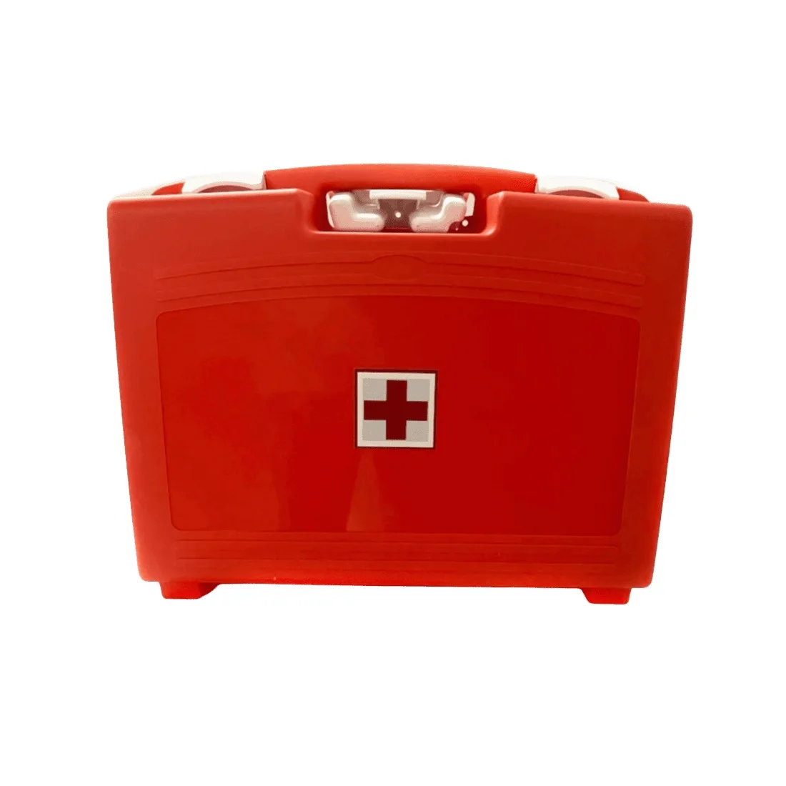 Cassetta medica di pronto soccorso Allegato 1 con sfigmomanometro fissata a parete, per aziende con più di 3 dipendenti.