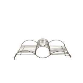 Scolapiatti da appoggio trafilato in ferro FE360B o acciaio inox, grigio effetto cromo, porta piatti moderno da cucina.