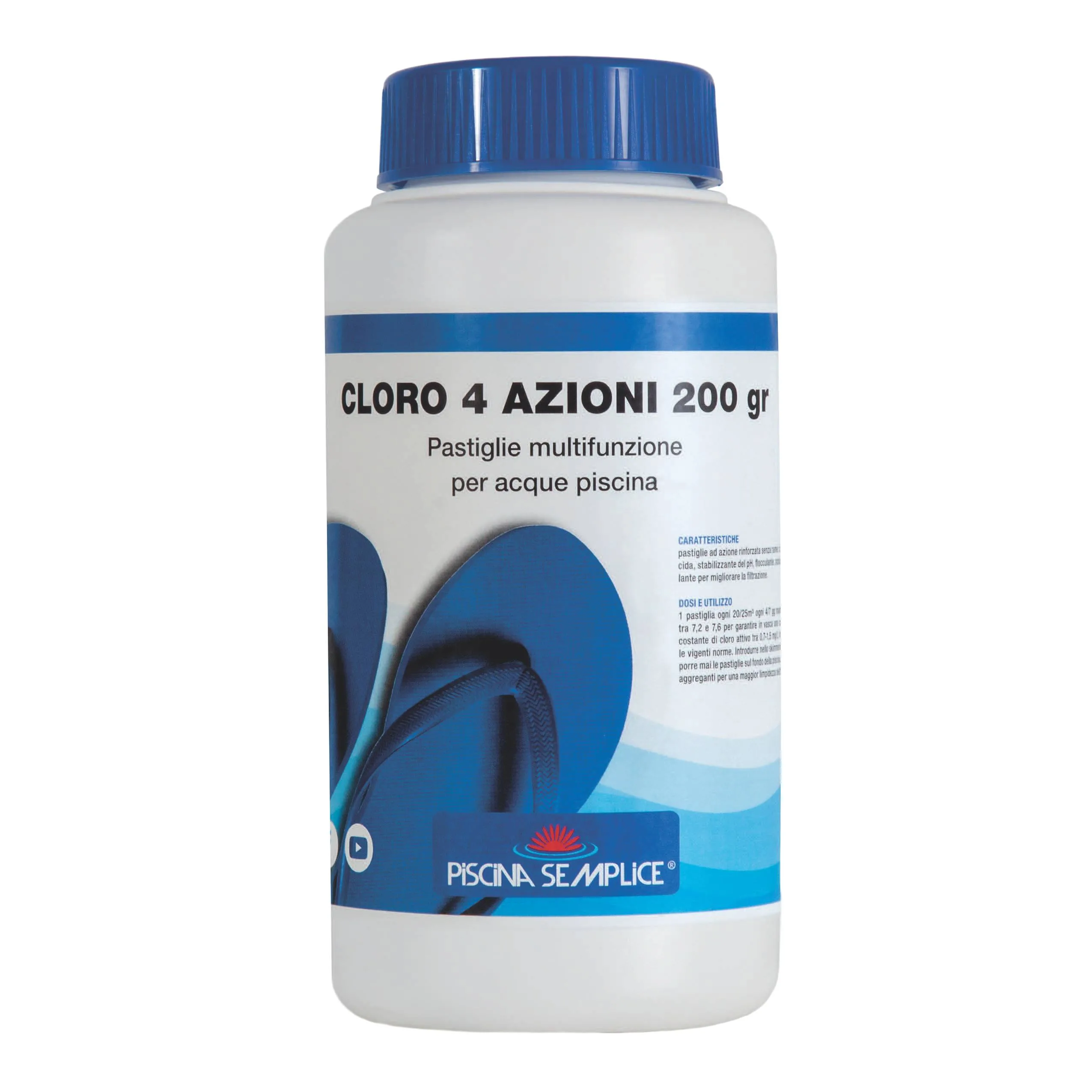 Lapi - Cloro 4 azioni per piscina -1 Kg -  5 pastiglie da 200 grammi - immagine 1