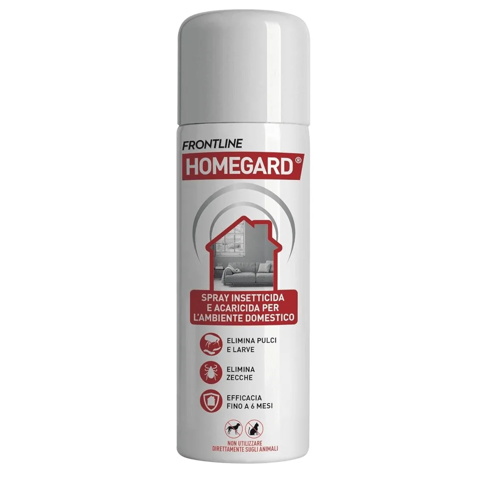 Frontline Homegard Spray 250 ml – Insetticida Antipulci per Ambiente Domestico Bomboletta Frontline Homegard Spray 250 ml, insetticida antipulci per ambienti ad azione rapida fino a 6 mesi.