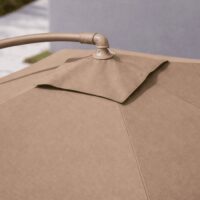Ombrellone a Braccio Decentrato da Giardino, Diametro 3 m, Palo in Ferro Antracite, Telo in Poliestere 160 g Tortora, Apertura a Manovella, con Airvent - immagine 7