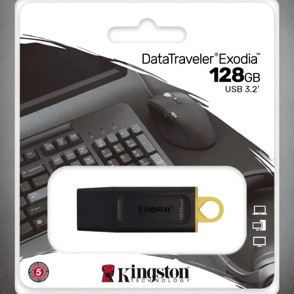 Kingston DataTraveler Exodia 128GB – Chiavetta USB 3.2 Gen 1 con Cappuccio Protettivo e Anello Portachiavi - immagine 4