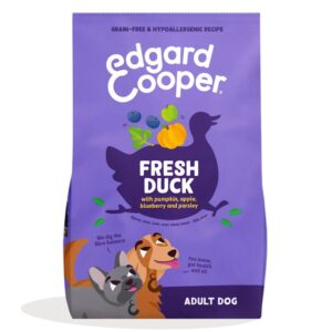 Sacco da 12 kg di crocchette Edgard & Cooper per cani adulti taglia medium, senza cereali con anatra fresca e ingredienti naturali.