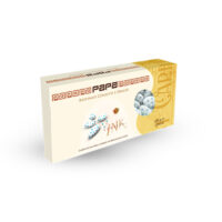 Confetti Papa – Bianco Celesti Pois – Confetti Cioccolato Fondente 60% Senza Glutine 500 g (130 pz) per Nascita, Battesimo e Confettata