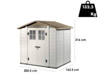 Garofalo Tuscany Evo 200 Casetta da Giardino in Legno 202,5x162,5x216 cm con Finestre e Porta a Doppia Anta - immagine 9
