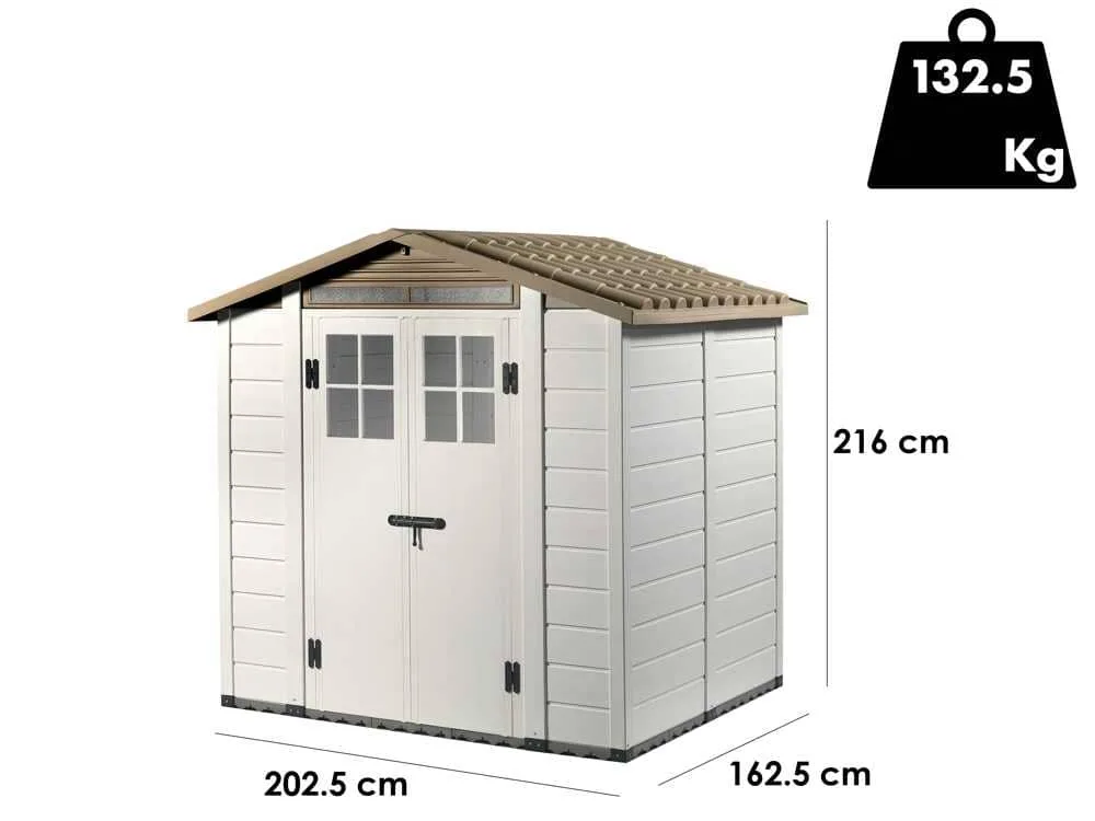 Garofalo Tuscany Evo 200 Casetta da Giardino in Legno 202,5x162,5x216 cm con Finestre e Porta a Doppia Anta - immagine 9