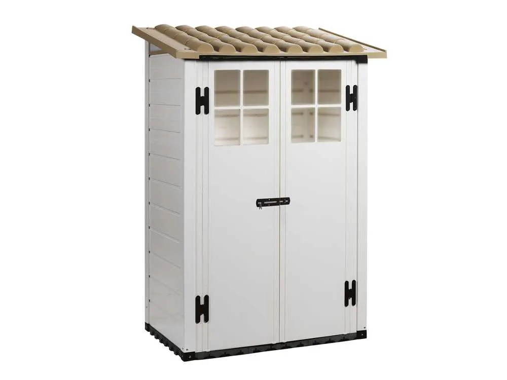 Garofalo – Tuscany Evo 100 Casetta da Giardino in Legno 122,5x82,5x201 cm con Finestre e Porta a Doppia Anta - immagine 4