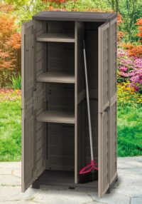 Bama Armadio Portascope Riponi in Resina 70x43x181 cm Beige/Tortora - immagine 3