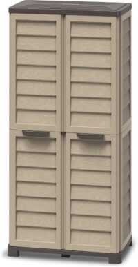 Bama Armadio Portascope Riponi in Resina 70x43x181 cm Beige/Tortora - immagine 5