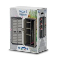 Bama Armadio Portascope Riponi in Resina ad Alta Densità 76x46x168 cm Sabbia/Grafite - immagine 5