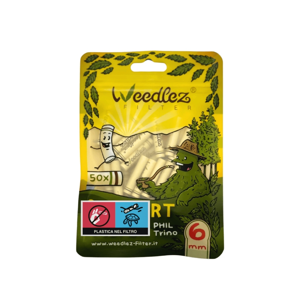 Weedlez – Filtri ai Carboni Attivi Phil Trino 6mm SmartFilter – 50 pz – In Ceramica e Cocco Vegan – Made in Italy Anti-Intasamento