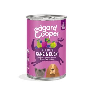 Multipack 6 lattine Edgard & Cooper Grain Free alla selvaggina e anatra fresca con mela e barbabietola.