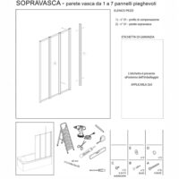 Garofalo – Box Vasca Pieghevole 3 Ante 133-134 cm – Parete Sopravasca per Vasca da Bagno  – Antigoccia, Salvaspazio e Facile da Installare - immagine 8